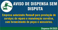 Aviso de Manifestação de Interesse da Administração - Dispensa 04-2025  - Peças e Serviços (Renault)