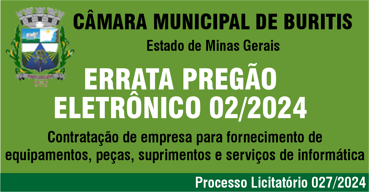 ERRATA PREGÃO ELETRÔNICO Nº 02/2024